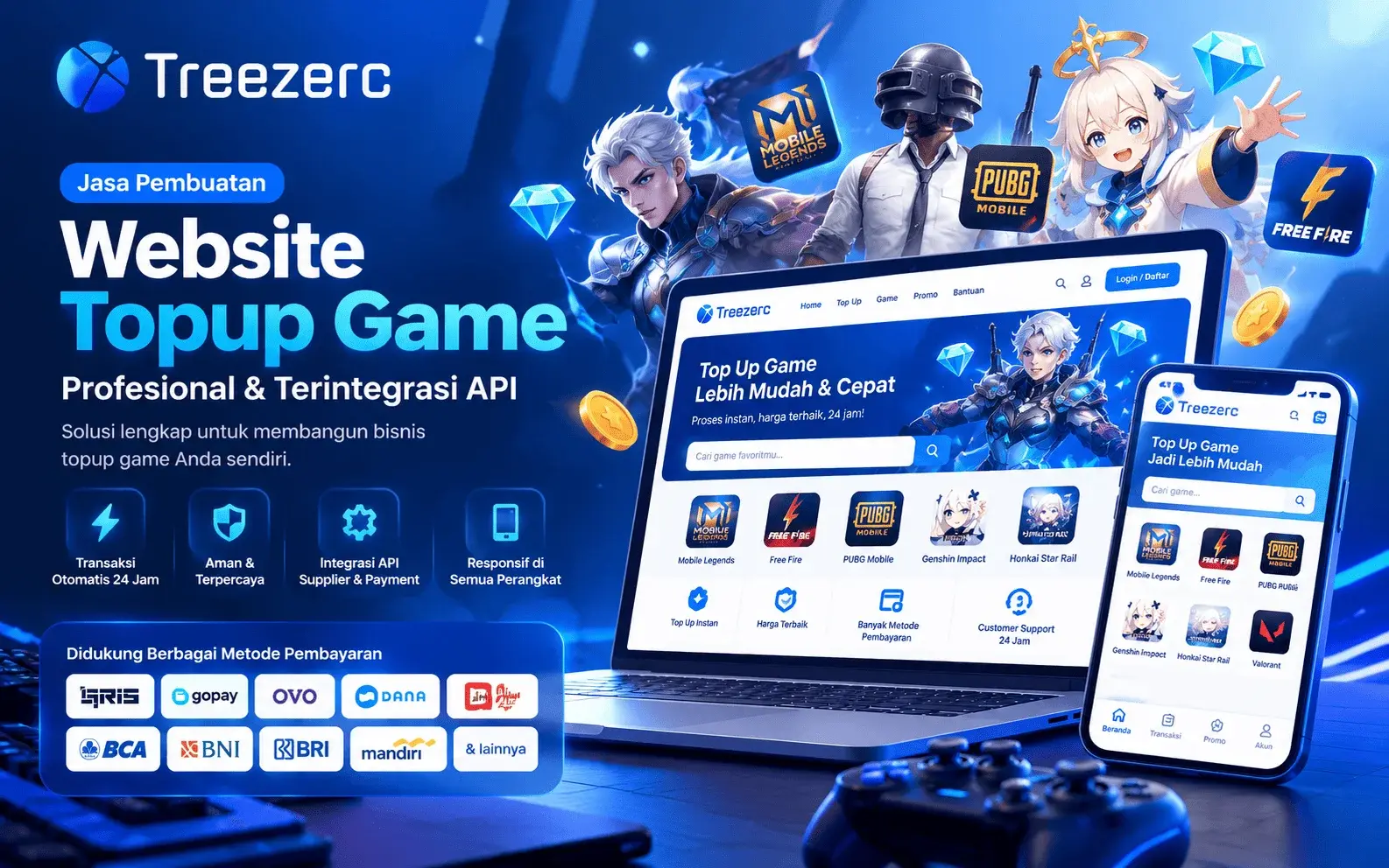 Jasa Pembuatan Website Topup Game Profesional & Terintegrasi API